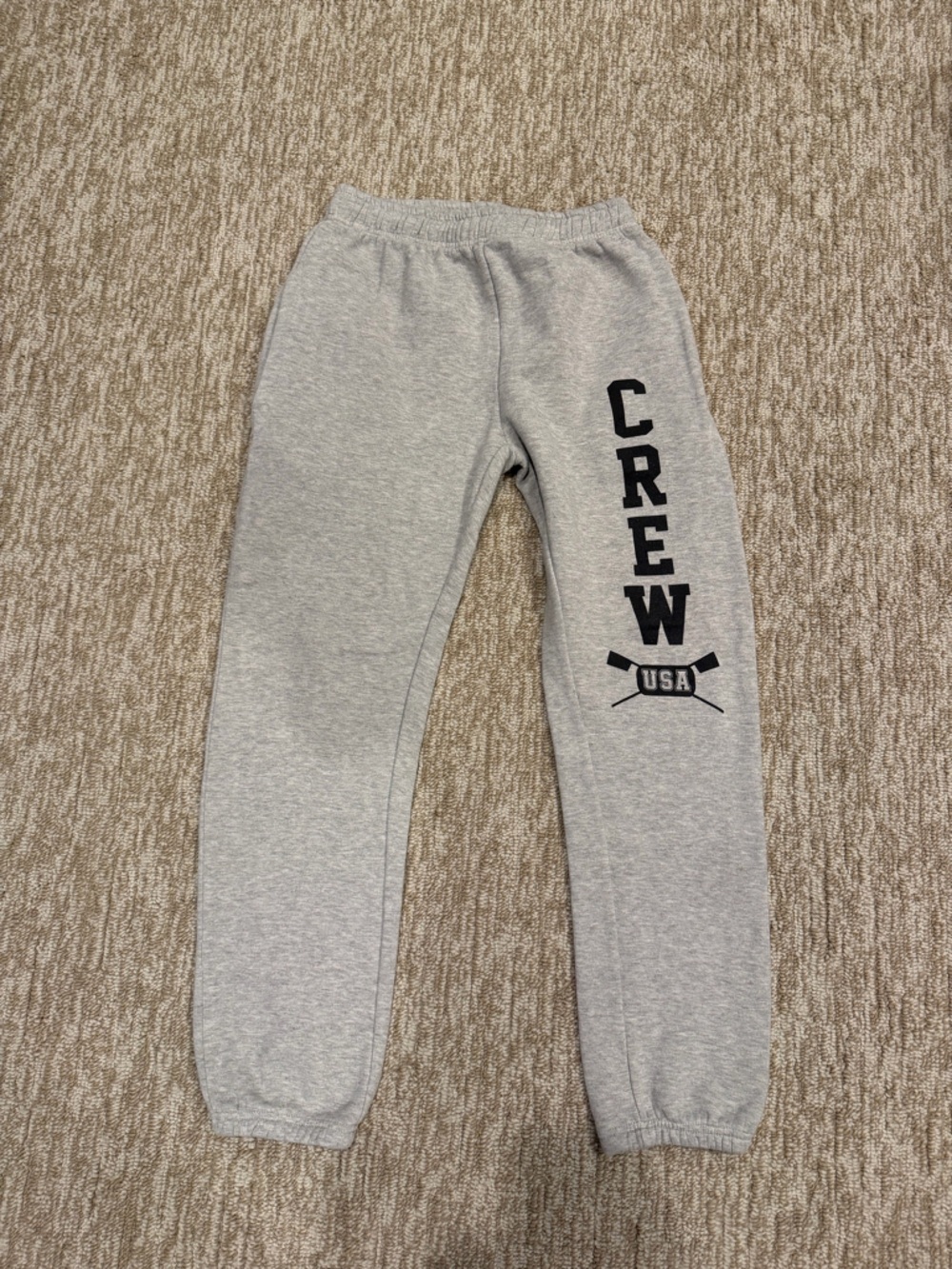 Grey 'CREW USA' Graphic Sweatpants